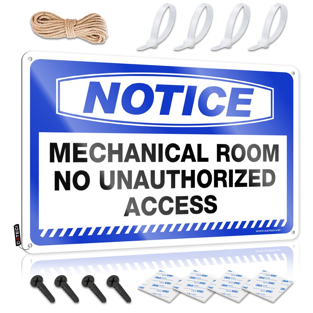 Mwfkkaddb One Color Office Tin Sign Notice Mechanical Room No Unauthorized Access Tin Sign Tin Signs For Bar Bar Sign Metal(30X40cm)