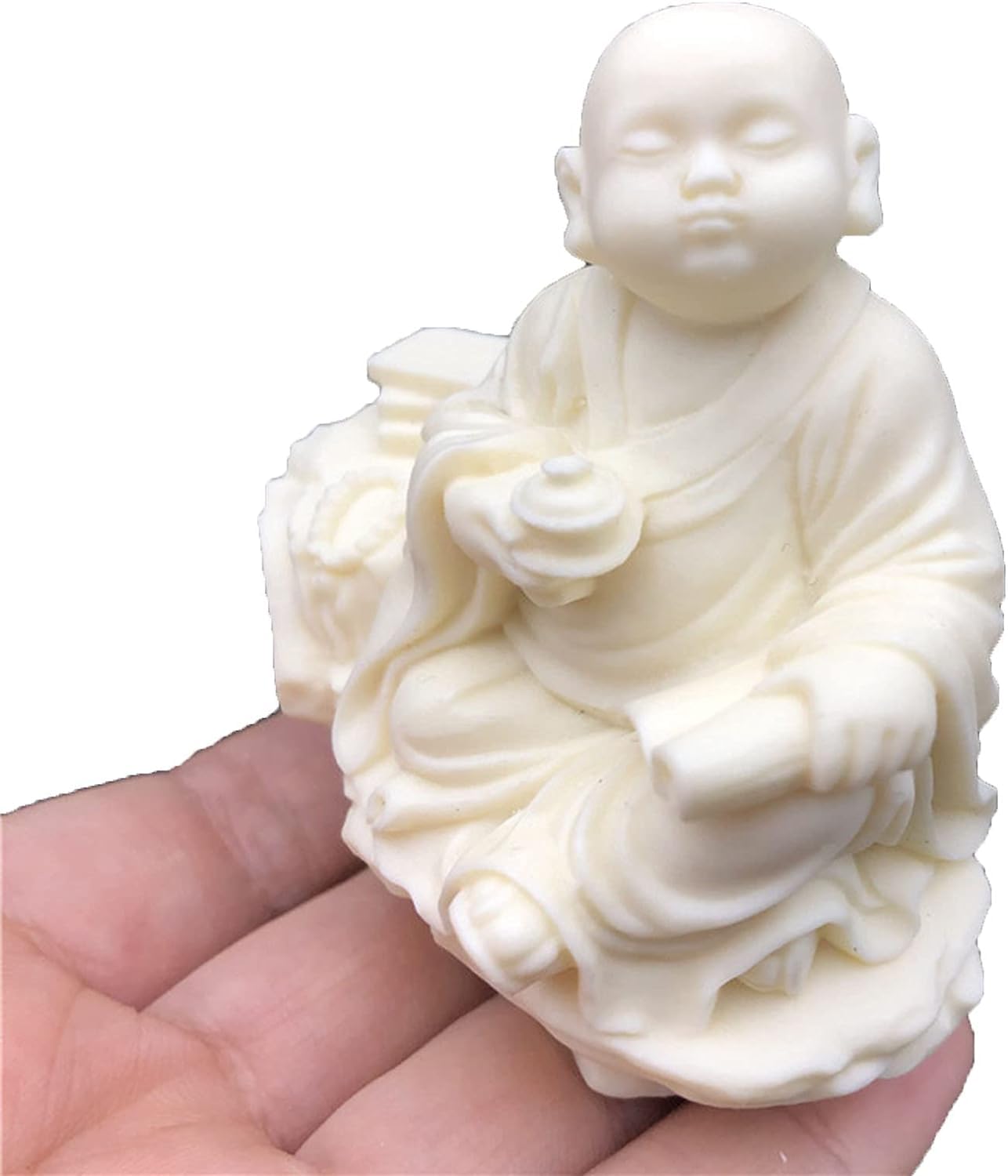 statuetka Buddy, Mały mnich posąg Buddy miniaturowa ozdoba na biurko szczęśliwego