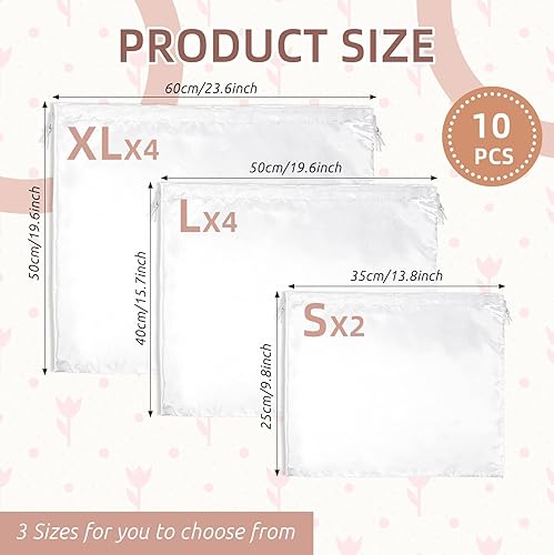 Miniatura 2 de 10 bolsas para el polvo para bolsos, bolsas, bolsas de polvo, bolsa de almacenamiento de zapatos de viaje, bolsa de tela de seda con cordón para