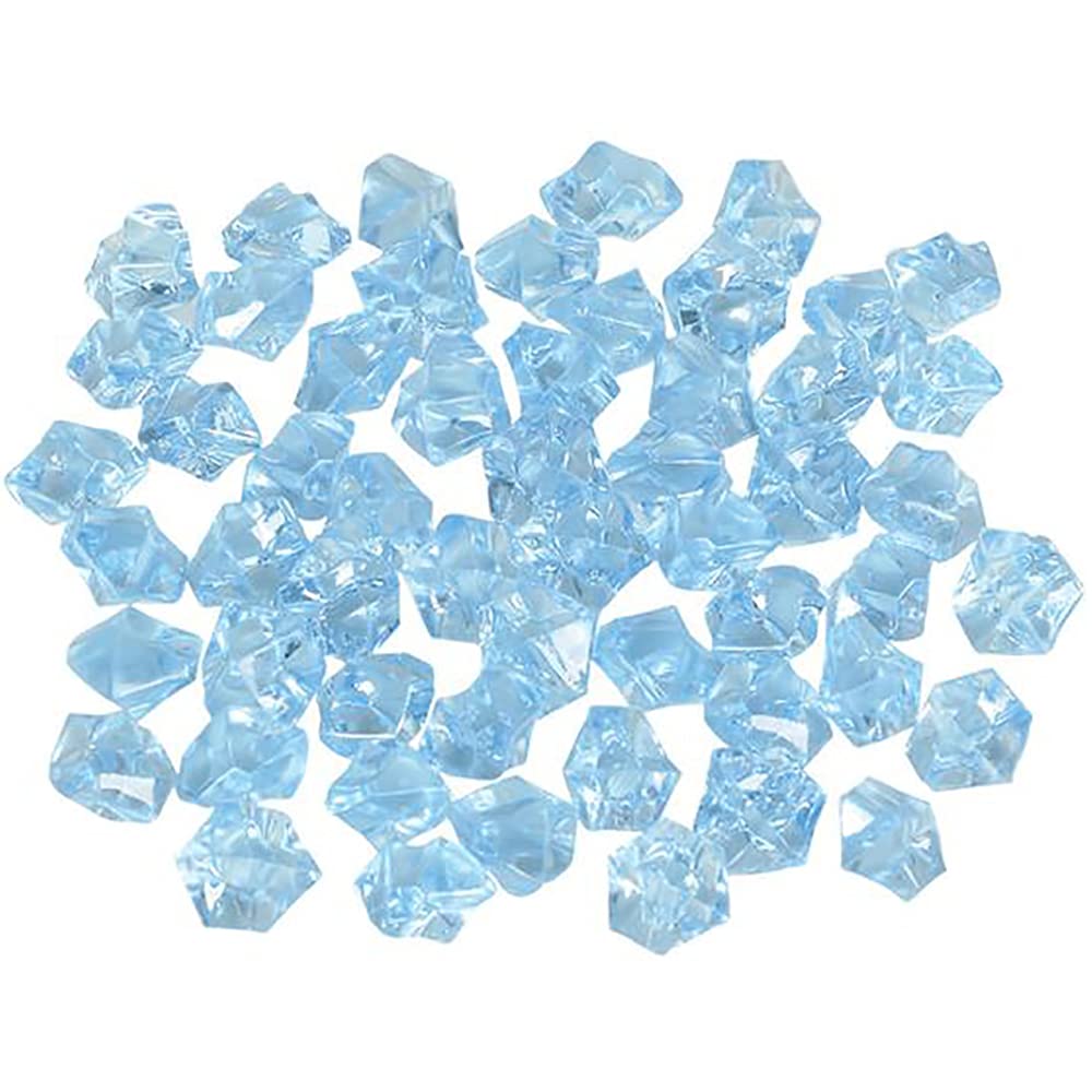 The Dreidel Company Blue Fake Acrylic Diamonds, Crushed Ice Rocks, Plastic Ice Cubes, Rock Diamond Crystals, Gems for Party Decoration, Vase Fillers, Photography Props, 1 Pound (Approx. 1280 Pcs)