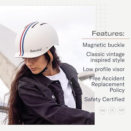 Miniatura 4 de Thousand Casco de bicicleta para adultos, el casco original de bajo perfil, retro, para ciclismo de viaje, certificado de seguridad para bicicleta,