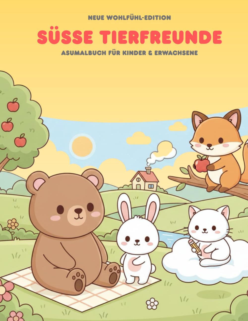 Süße Tierfreunde: Ausmalbuch für Kinder & Erwachsene