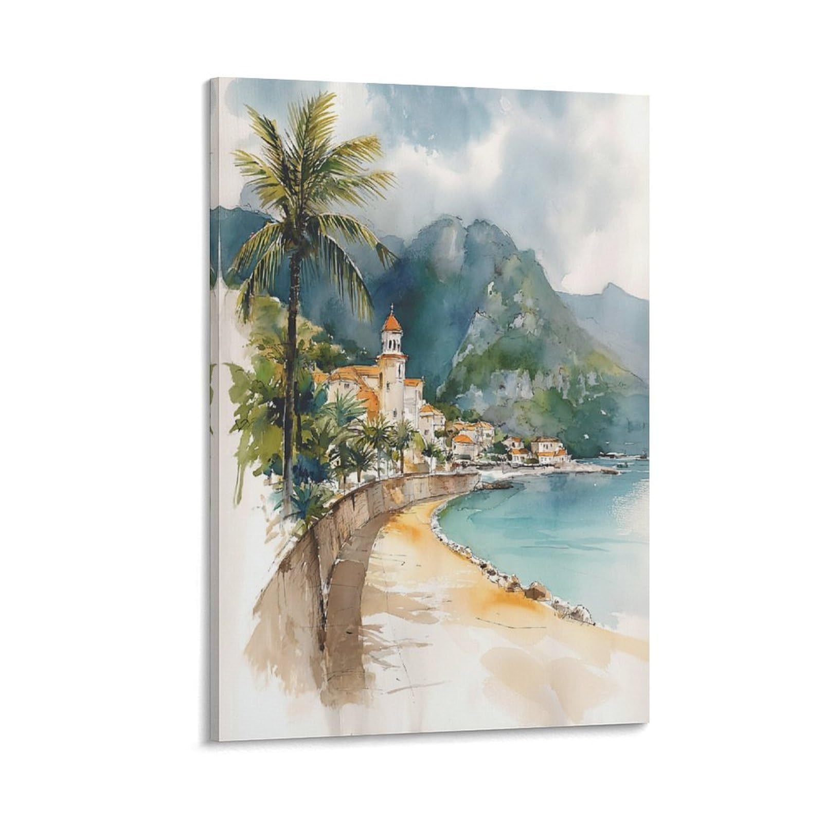 Martinique 20x30inch(50x75cm) Vintage Travel Poster Watercolor Canvas Art