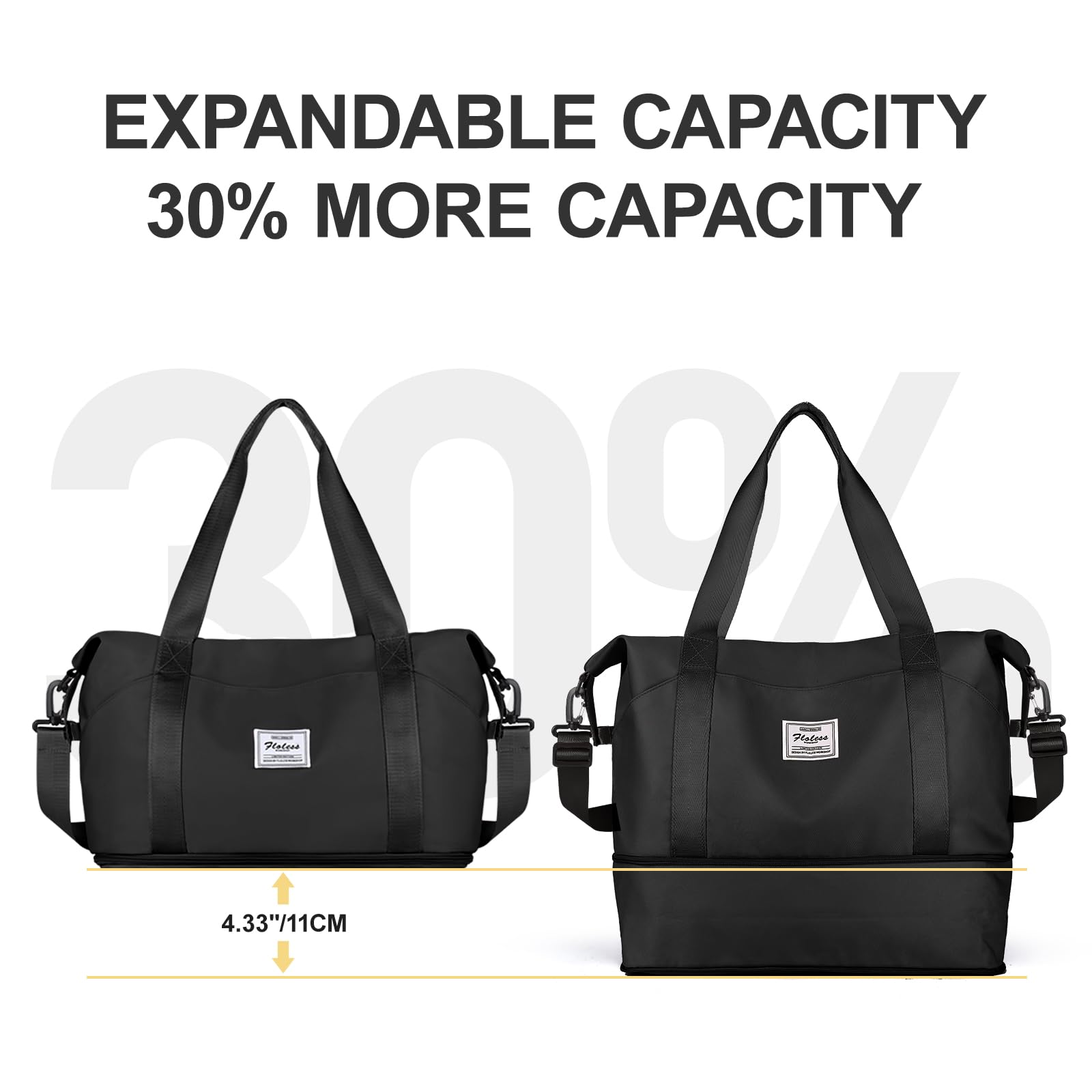 Bolsa de Deporte de Viaje, Bolsa Grande de Gimnasio para Mujer, Bolsa de Fin de Semana, Bolsa de Transporte para avión, Bolsa de Playa para Mujer, Bolsa de Noche,Bolsa de Equipaje con Bolsa húmeda