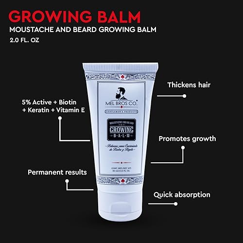 Miniatura 5 de MEL BROS CO Bálsamo para Cultivar Barba y Bigote 2oz - Biotina y Queratina