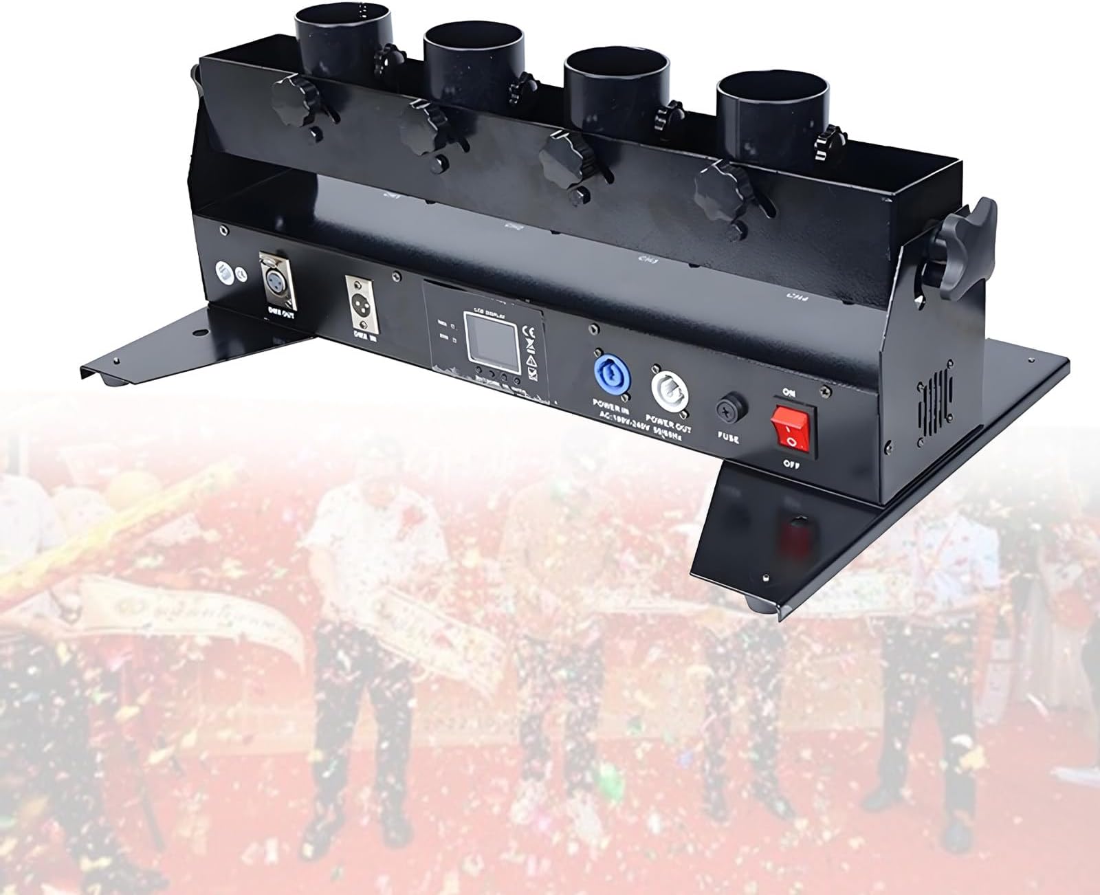 Confetti Machine,Professional Confetti Launcher, Remote Control Confetti Blower Machine,4-Shot Electric Confetti Cannon for Party DJ Wedding Stage Show Disco Clubs