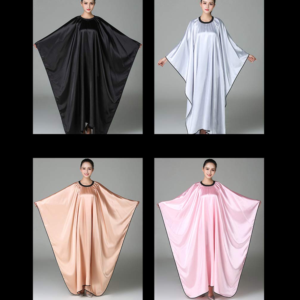 minkissy Capa de peluquería impermeable para adultos: capa ligera de salón para cortar el pelo y la permanente, protege la ropa del color y el estilo del cabello, fácil de limpiar y colocar