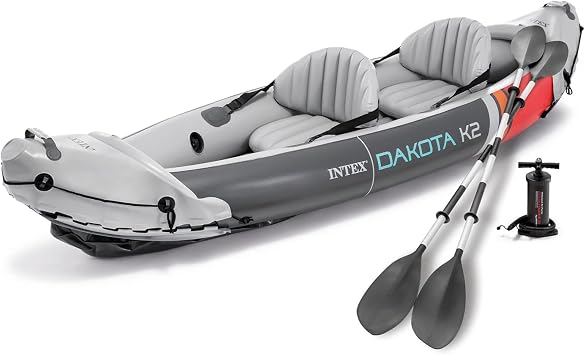 INTEX Dakota K2 Inflatable Kayak 2-Person Portable Set with Paddles & Pump
