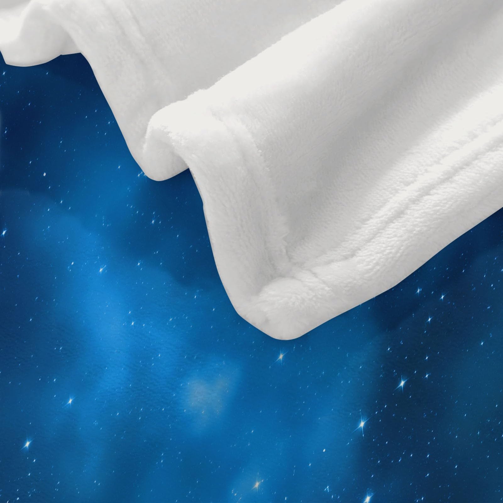 Genérico Polarowy koc flanelowy dla dzieci i dorosłych 200 x 200 cm, koce na sofę nadruk nocnego nieba gwiazdy tajemnicze - ciemnoniebieski koc miękki ciepły oddychający lekki
