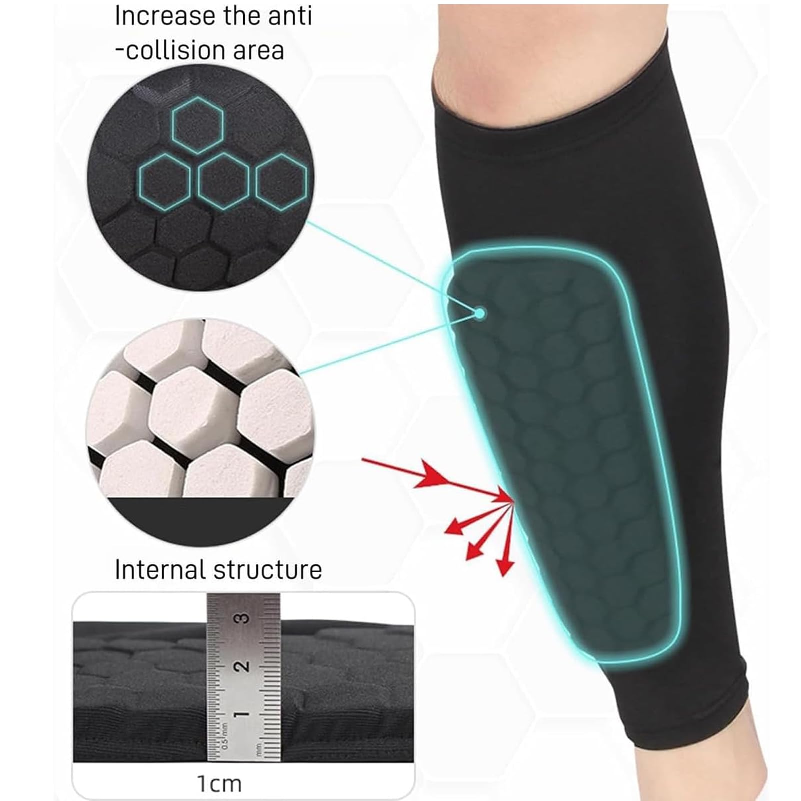 Frost Armours Protectores de esquí con Almohadillas de Panal, Mallas anticolisión elásticas Transpirables (Negro, M)