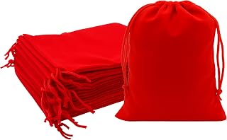 Mandala Crafts 3x4 Red Velvet Drawstring Bags for Jewelry Gifts Favors | Bulk 100 Soft Mini Pouches for Party, Wedding, Wrapping, Packaging, Coins, Crystals, Rings, Snacks, Tiny Charms, Dice, Marble