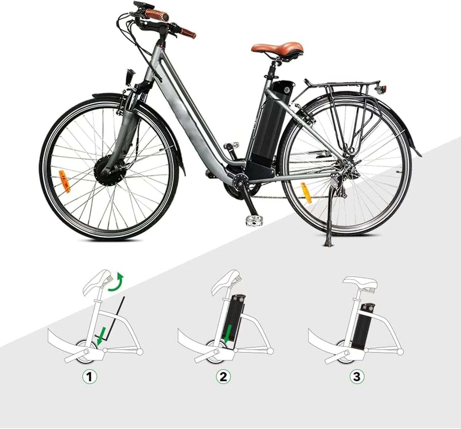 36V 48V 15Ah 20Ah Batteria per Bici elettrica 36V 48V 15Ah 20Ah Ebike Batteria BMS incorporato [Classe di efficienza energetica A] 48V 20AH