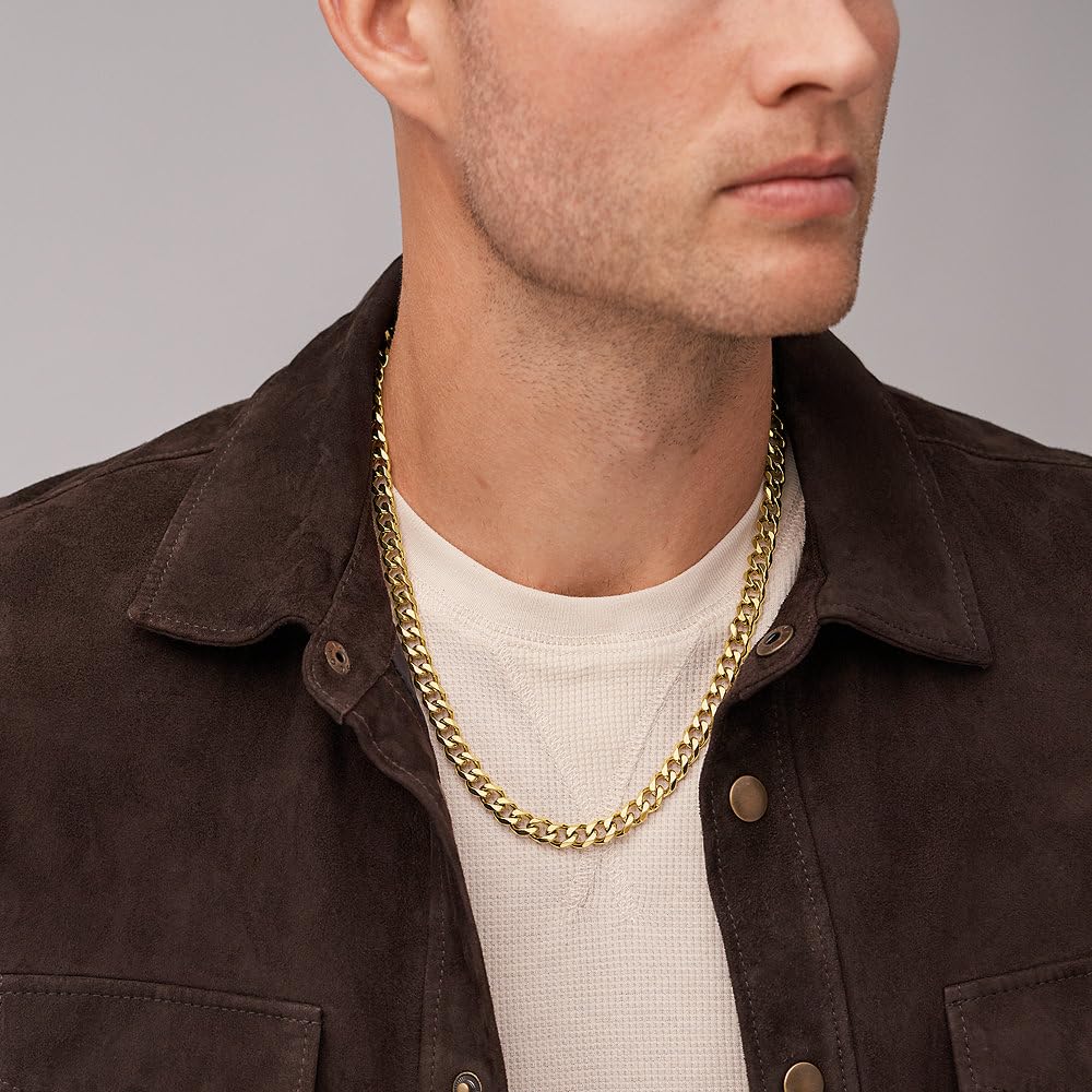 Fossil Collana unisex in acciaio inossidabile con chiusura a moschettone