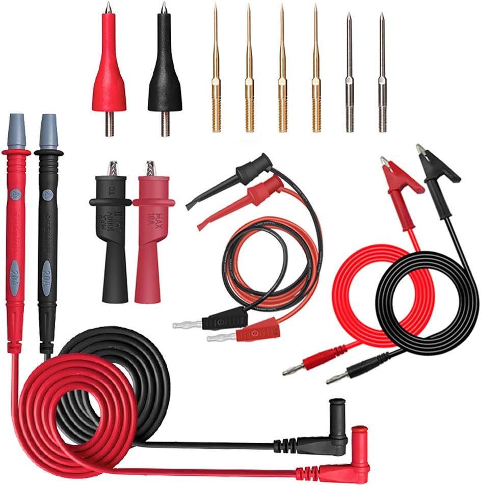 HANDSKIT Multimeter Test Leads Kit, 16 Pieces Testing Lead with Alligator Clips