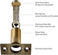 Vista 3 de Jiayi - Juego de 2 piezas de accesorios para puerta para la parte superior de la puerta francesa, cierre de bola ajustable en el pestillo de bola