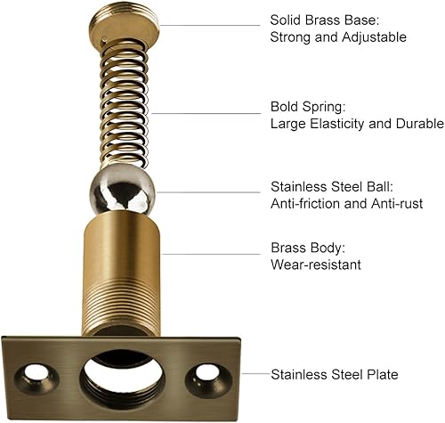 Miniatura 3 de Jiayi - Juego de 2 unidades de accesorios para puerta de puerta para la parte superior de la puerta, cierre de bola de puerta francesa, cierre de