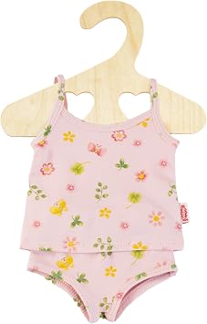 Heless 1514-Princess Emily Underwear in Pink, Set of 2 with Vest and Brief, for Dolls and Stuffed Animals Sizes 28-35 cm, Pink, Universal 1514