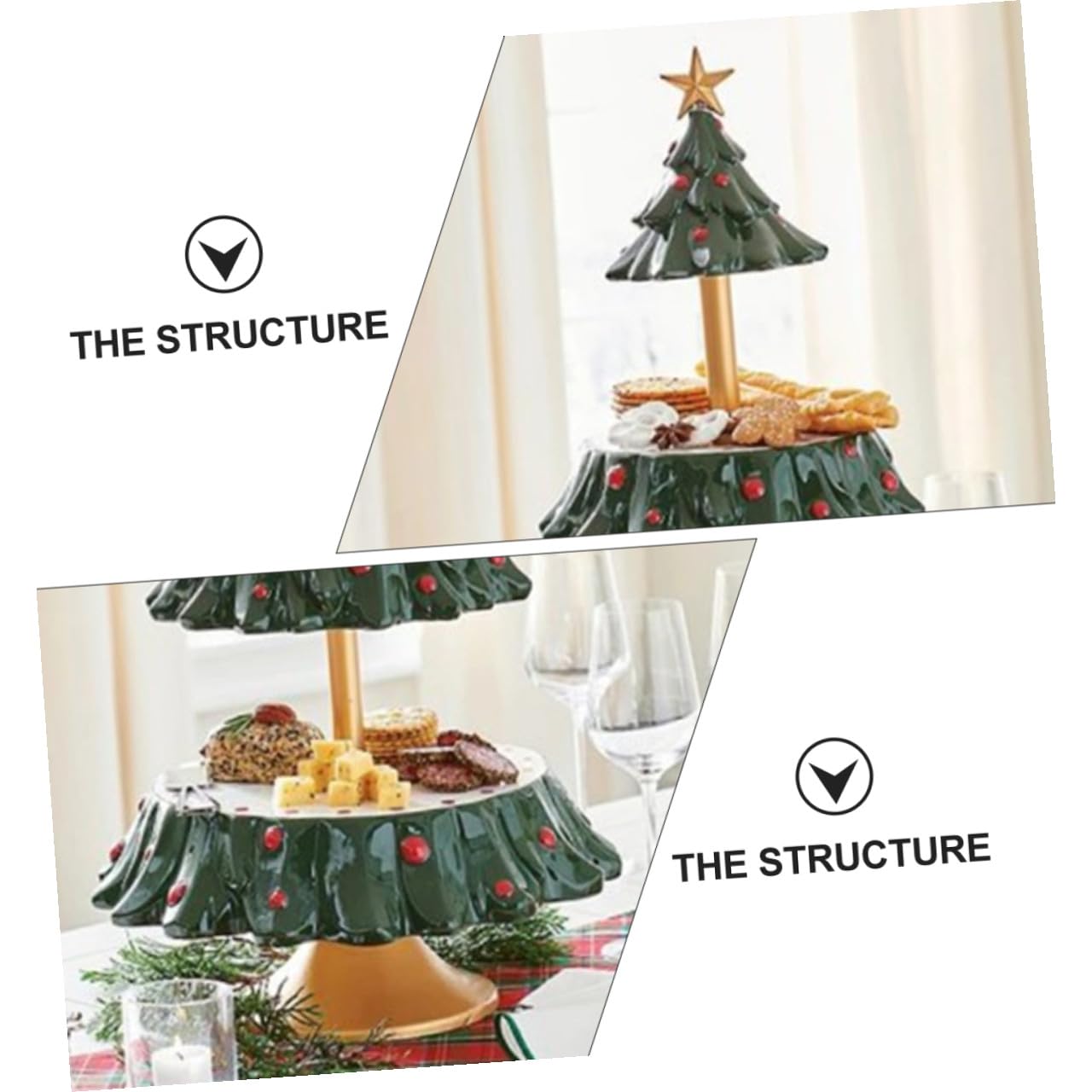 Vassoio Portaoggetti Natalizio in Resina Vassoio per Servire Caramelle e Frutta Decorazione da Tavolo per Feste di Natale e Snack Resistente e Pratico Stile Festoso