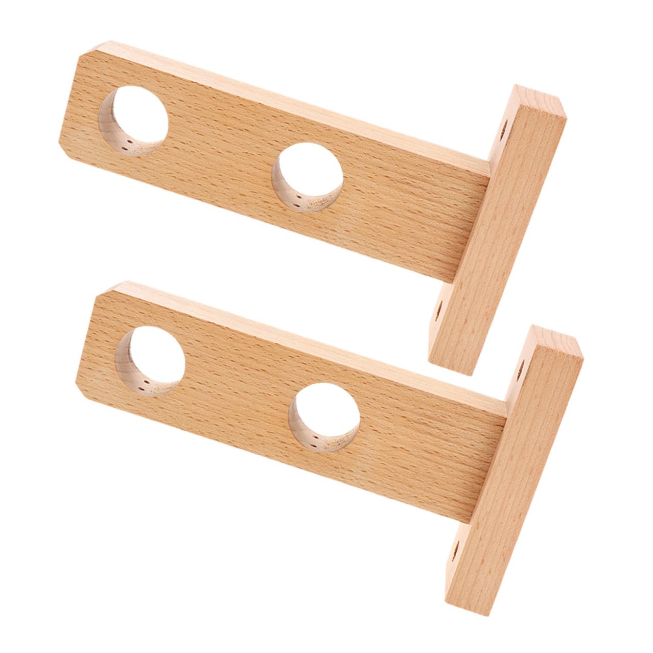 BESPORTBLE Supporti in Legno 2 Pezzi, Staffe per Bastone da Muro, Facili da Installare Buona Stabilità, Stile Semplice per Finestra e Soggiorno