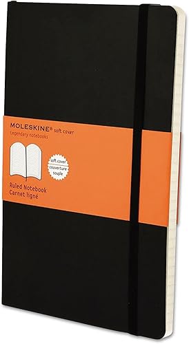Moleskine Msl14 - Cuaderno clásico de tapa blanda con rayas de 8 14 x 5, cubierta negra, 192 hojas