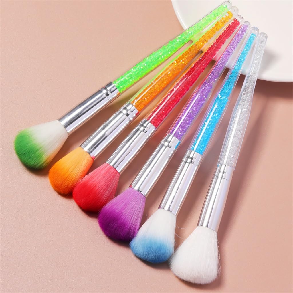 Nagelwerkzeuge Nagelbürste Nagelstaubpinsel Kristall Langer Griff Make-up Rougepinsel Make-up Puderpinsel