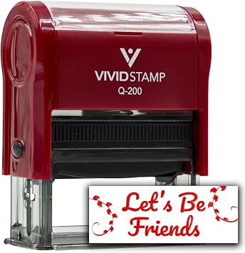 All Quality Lets Be Friends Self-Inking Rubber Stamp | Family & Friends | Novelty Homely Stamps Red Ink - Q-300