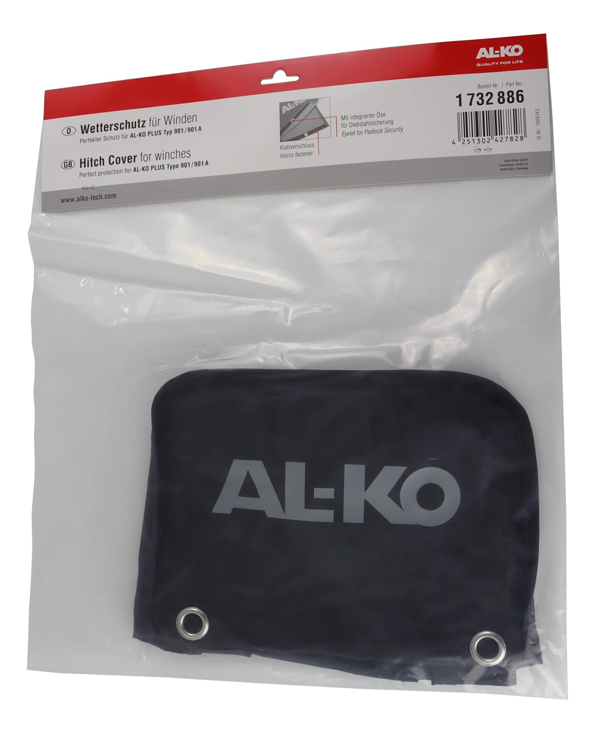 p4U Alko Housse de protection pour treuil 650/901/901A 1732886 pour treuil 1730014, etc. - Imperméable - Polyester - Noir