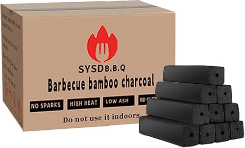 SYSDB.B. QTroncos de carbón de bambú, 100% natural, dura 6 horas, parrilla de carbón sosteniblebarbacoaparrilla de cerámicaparrilla de hervidor