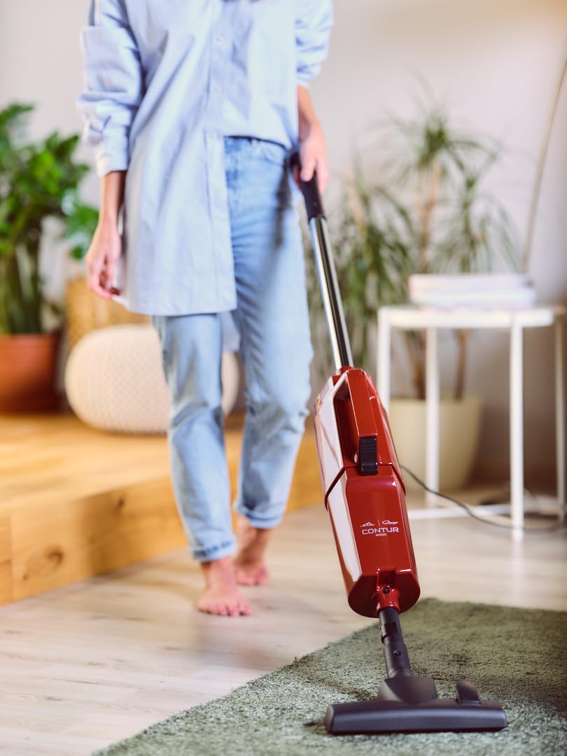 ETA Omega Handstaubsauger Contur Basic in Rot mit Beutel, Kabel, Fugendüse, Polsterdüse für Tierhaare