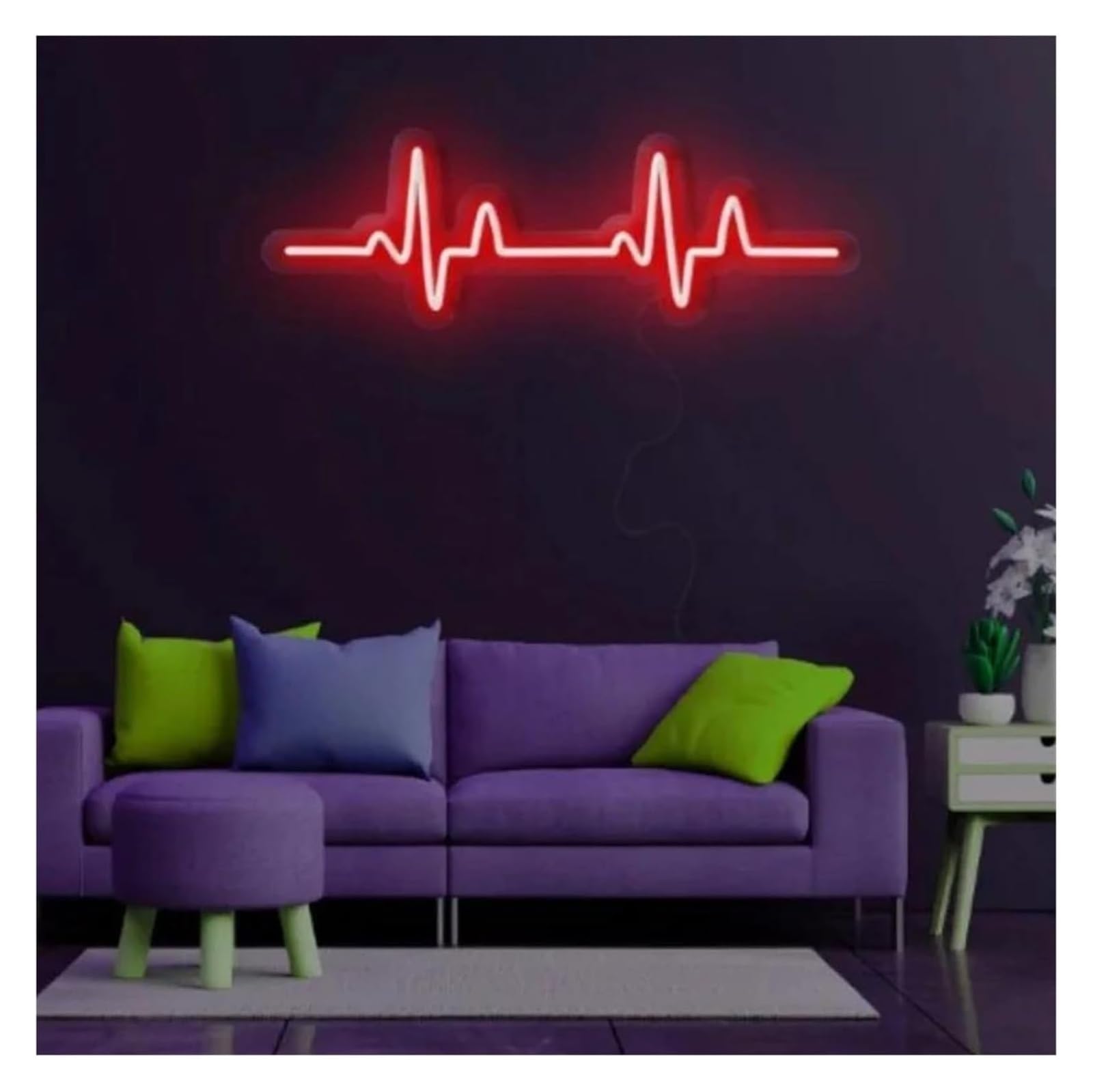 Decorazione luminosa al neon con battito cardiaco per insegna adatta per decorazioni da parete(F)