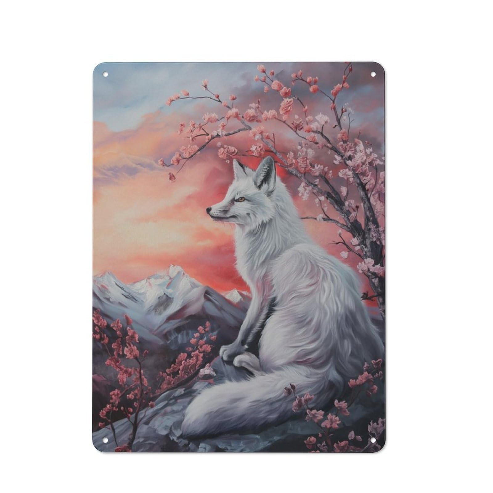 Junmoney Fox Magical Fairy Tale Art Everyday Metal Gift Sign 40X30cm, Room Wall Plaque For Home, Shop, Pub Or Studio Wall