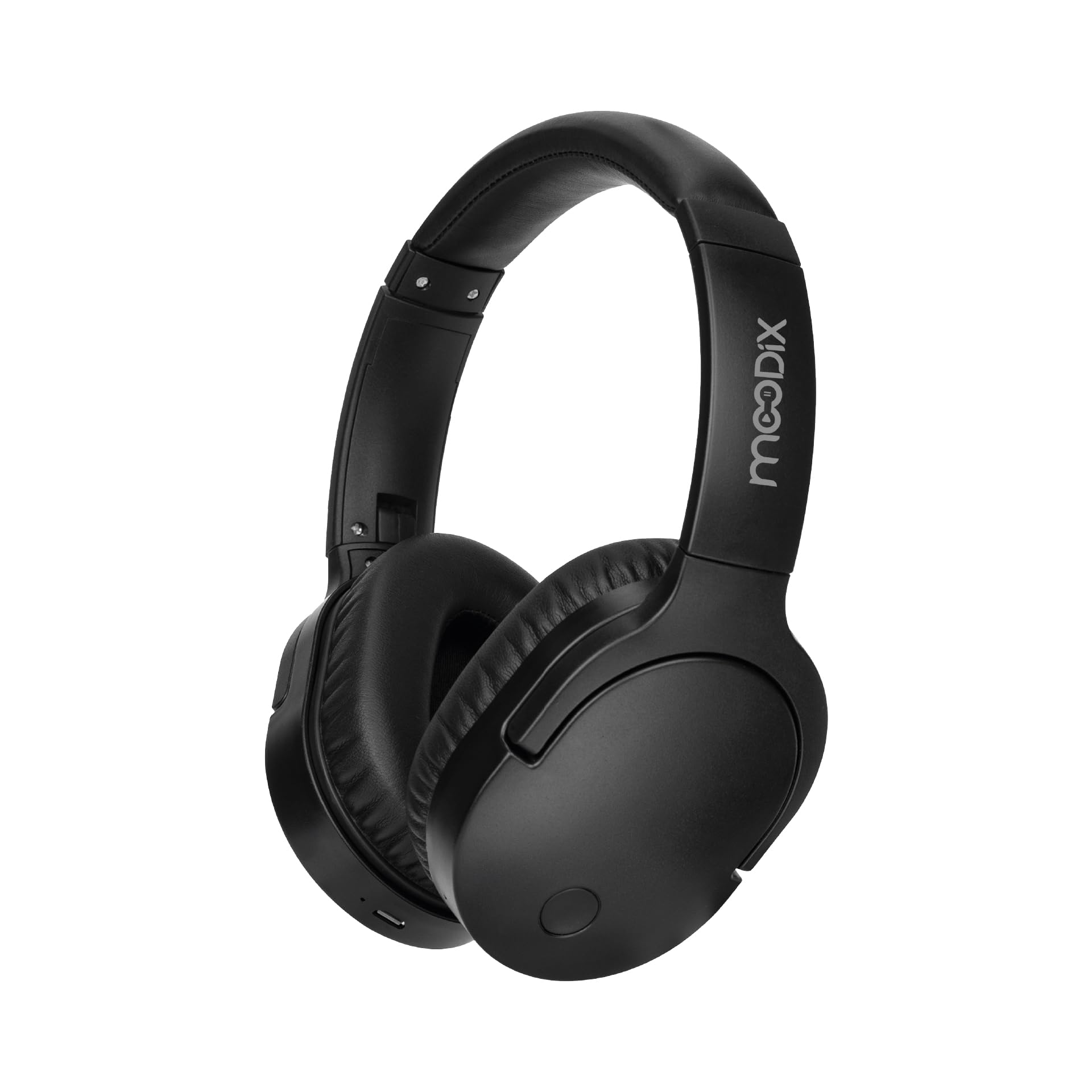 Bluetooth On-Ear Headphones, iOS and Android Compatible Wireless Headphones, Lightweight Over-Ear Loud Headphones with Deep Bass, Black (Black)