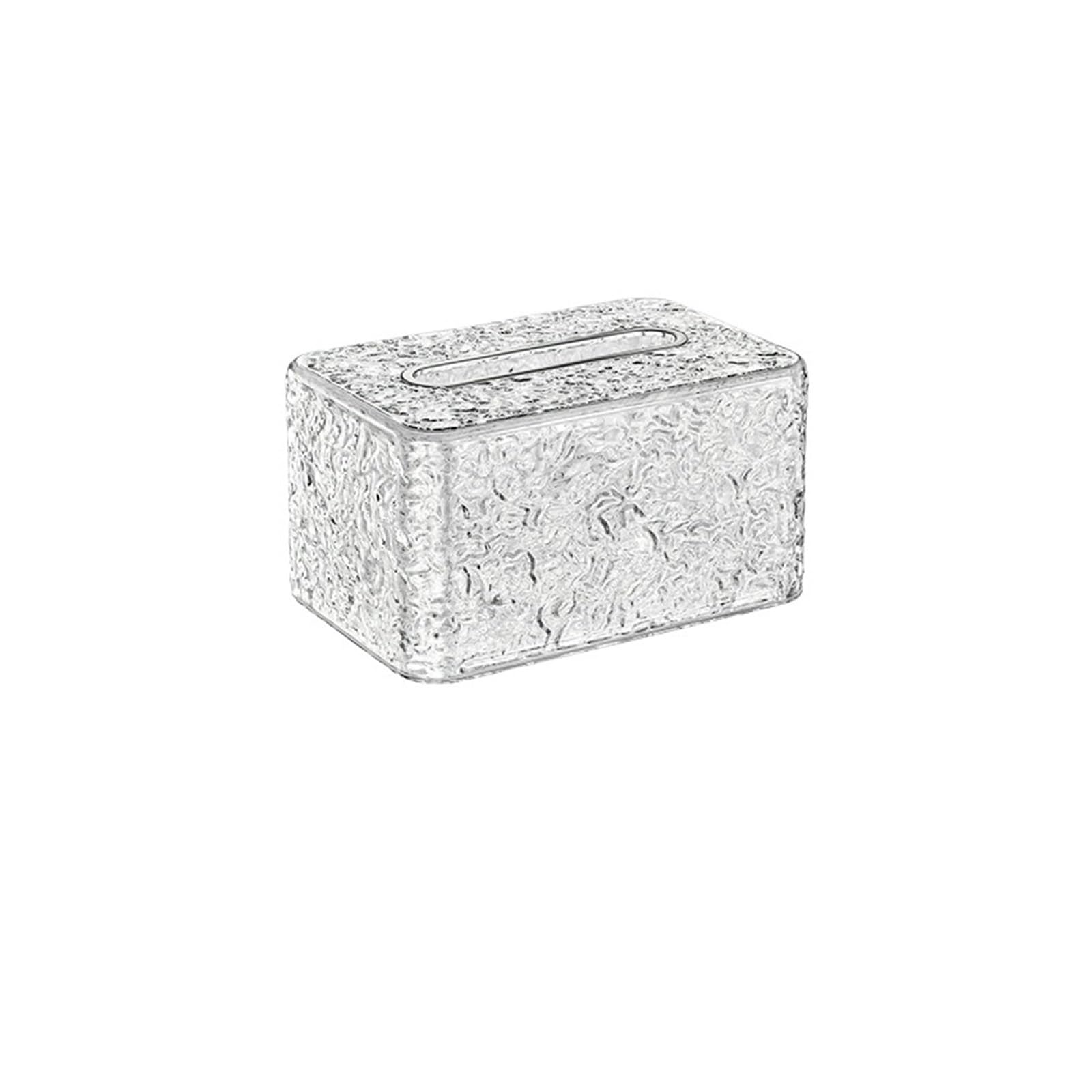 Tissue Box Living Room Tissue Box Luxury Desktop Organizer Napkin Paper Dispenser Multi Function Tissue Bag Paper Holder Essential(Transparent)