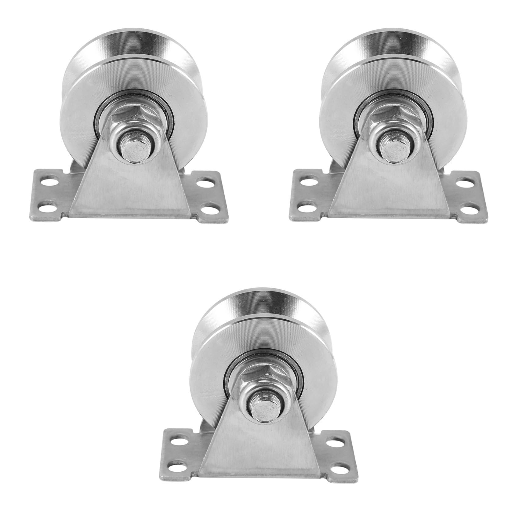 Juego de poleas de acero inoxidable en forma de V, 3 poleas resistentes para una elevación suave y aparejo, ideal para uso marino, industrial y doméstico