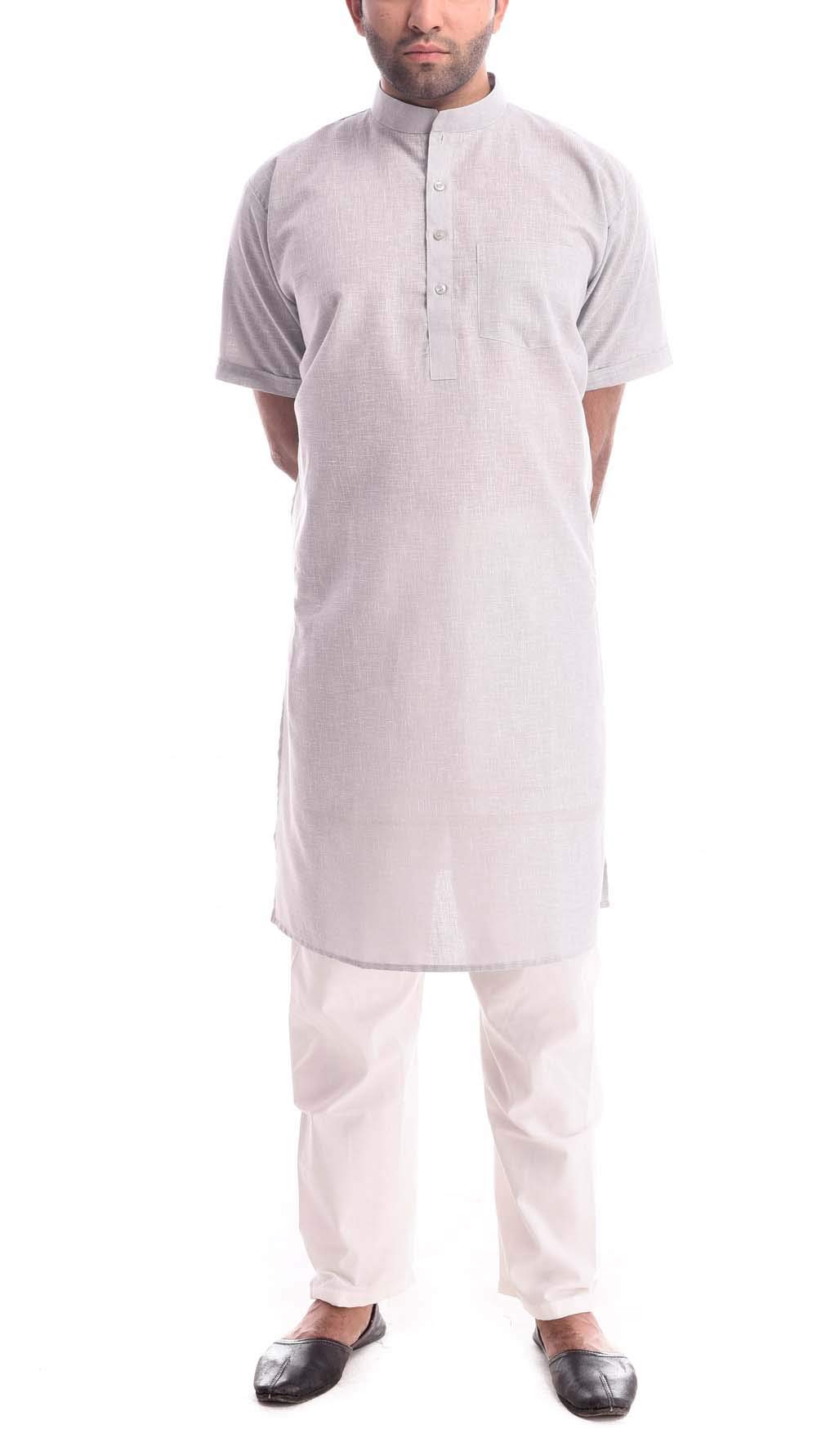 royal kurta Mens Linen Half Sleeve Kurta Pyjama-picture-43
