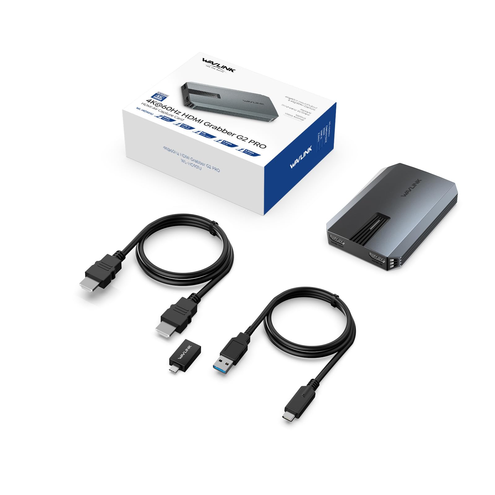 WAVLINK Scheda Acquisizione Video HDMI 4K per Gaming/Live Streaming - Catturatore con Latenza Ultra Bassa, VRR, Plug-and-Play, Compatibile Windows/Mac/Linux/Android