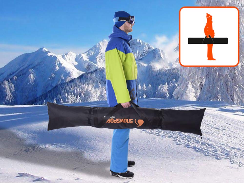 Snowsport - SuperPro - Housse de ski - 5 en 1 - 150, 160, 170 et 180 cm - Avec fonction sac à dos - Pour paire de skis et bâtons de ski