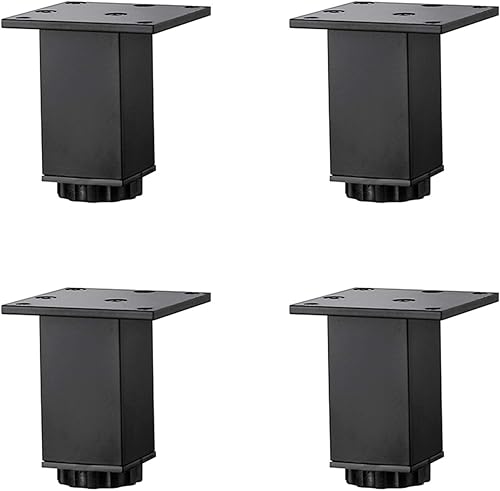 Patas ajustables de aleación de aluminio de 0 a 0.591 in, patas de mesa de centro de sofá, patas de baño, patas de lavabo, 5 a 15.7 in, negro mate,