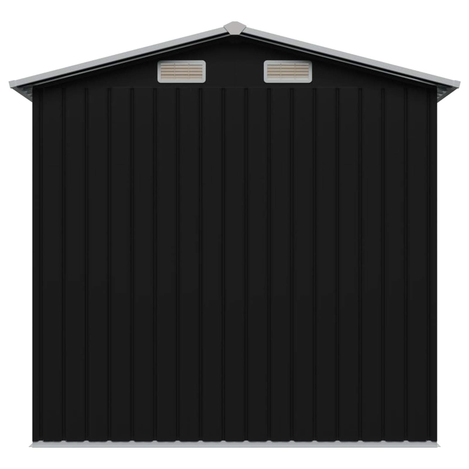 ShGaxin Domek ogrodowy, domek ogrodowy, skrzynia ogrodowa, wiata ogrodowa, szopa ogrodowa, szopa na zewnątrz, stal szary antracyt 204 x 132 x 186 cm