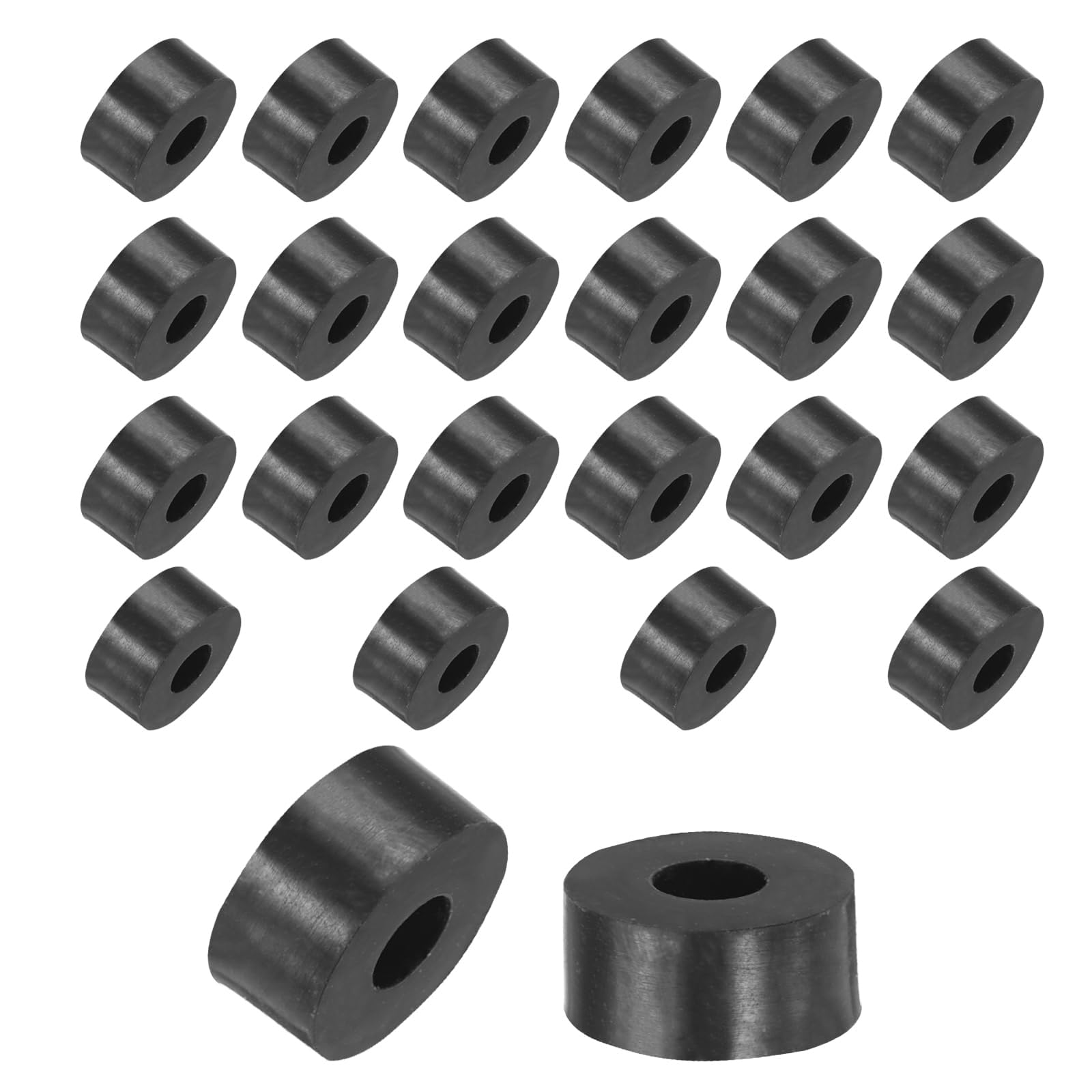 Unifizz 24PCS Rubber Spacers 13mm OD 5mm ID 6mm Height Round Anti Vibration Spacer Rubber Bushing Grommets Thick Rubber Washers for Home Car Accessories — image 1