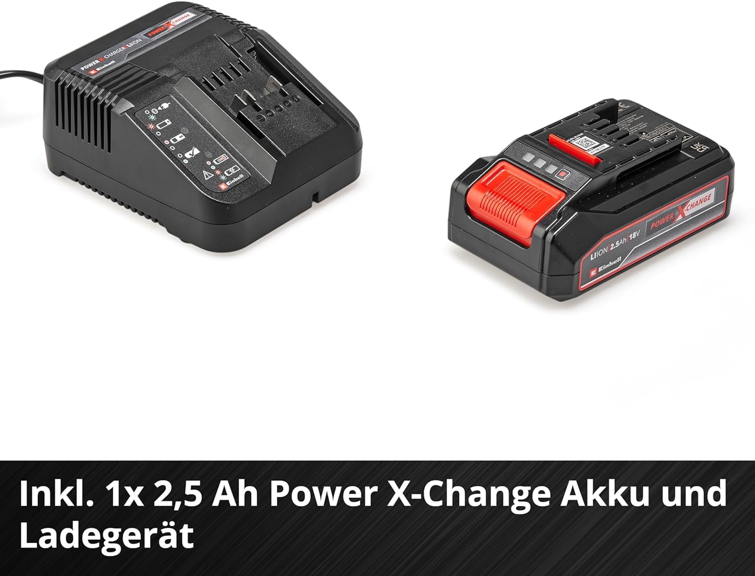 Einhell Akku-Heckenschere GC-CH 1855/1 Li Kit Power X-Change (18 V, 55 cm Schnittlänge, 18 mm Zahnabstand, drehbarer Handgriff, Schnittgutsammler, inkl. 2,5 Ah Akku & Ladegerät)