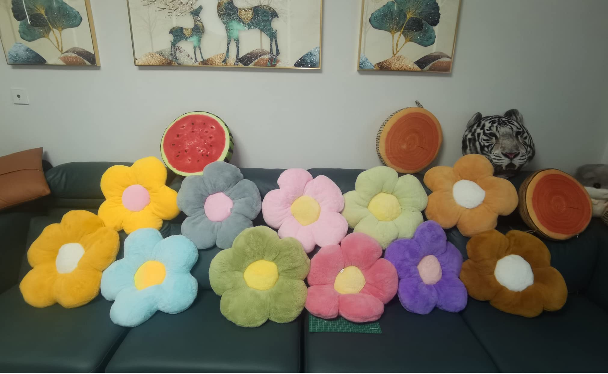 AZCHEN Flower Pillow Patio Furniture Cushions Standard Throw Pillow Decorative Pillow Cushion Home Chair Cushion (40 CM, Purple)