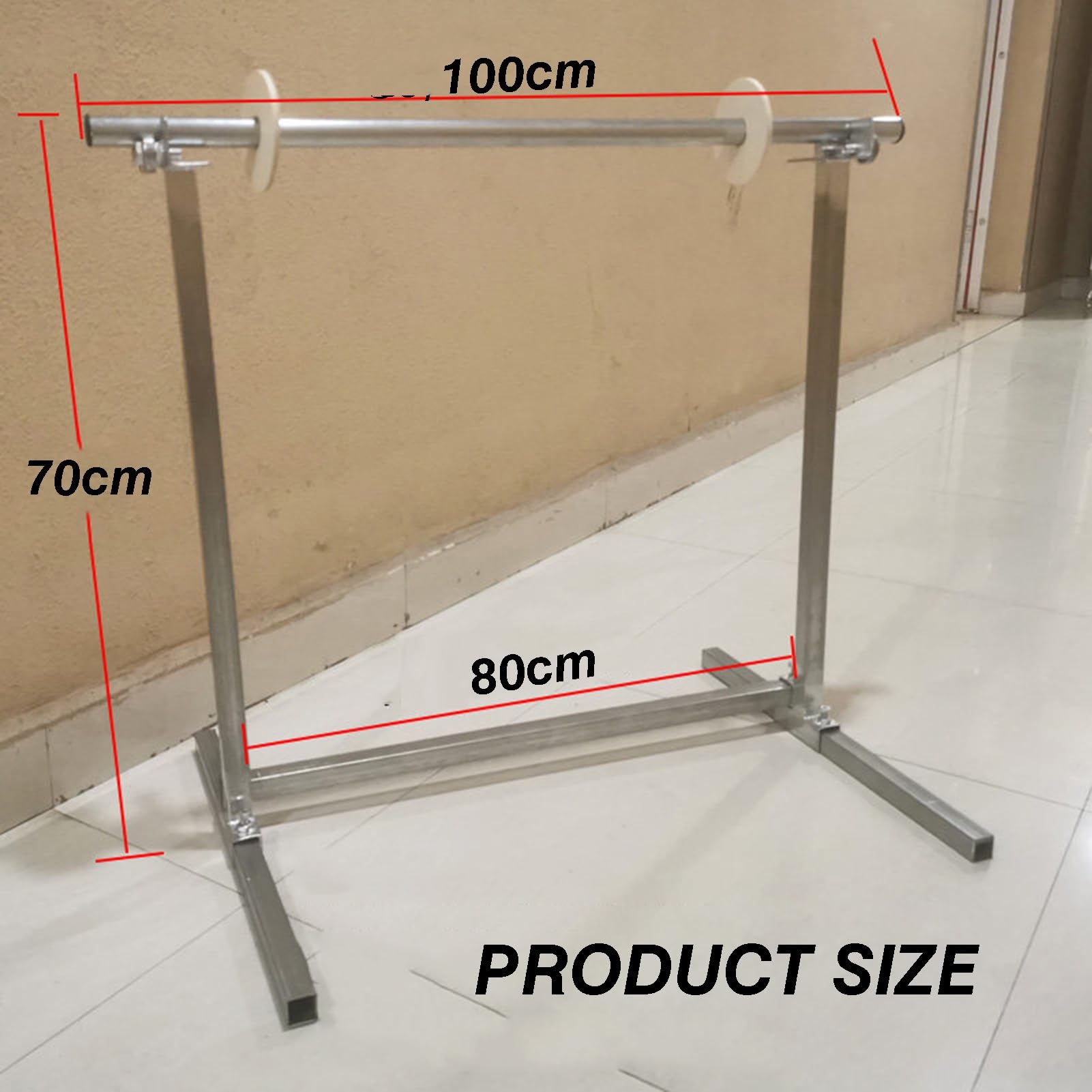 vertikaler Luftpolsterfolie-Rollenhalter, 80 x 70 100 cm Luftpolsterfolien-Rollenspender, einfacher Filmwechsel, manueller Schaumstoffhalter, Packung, Griff, Transport