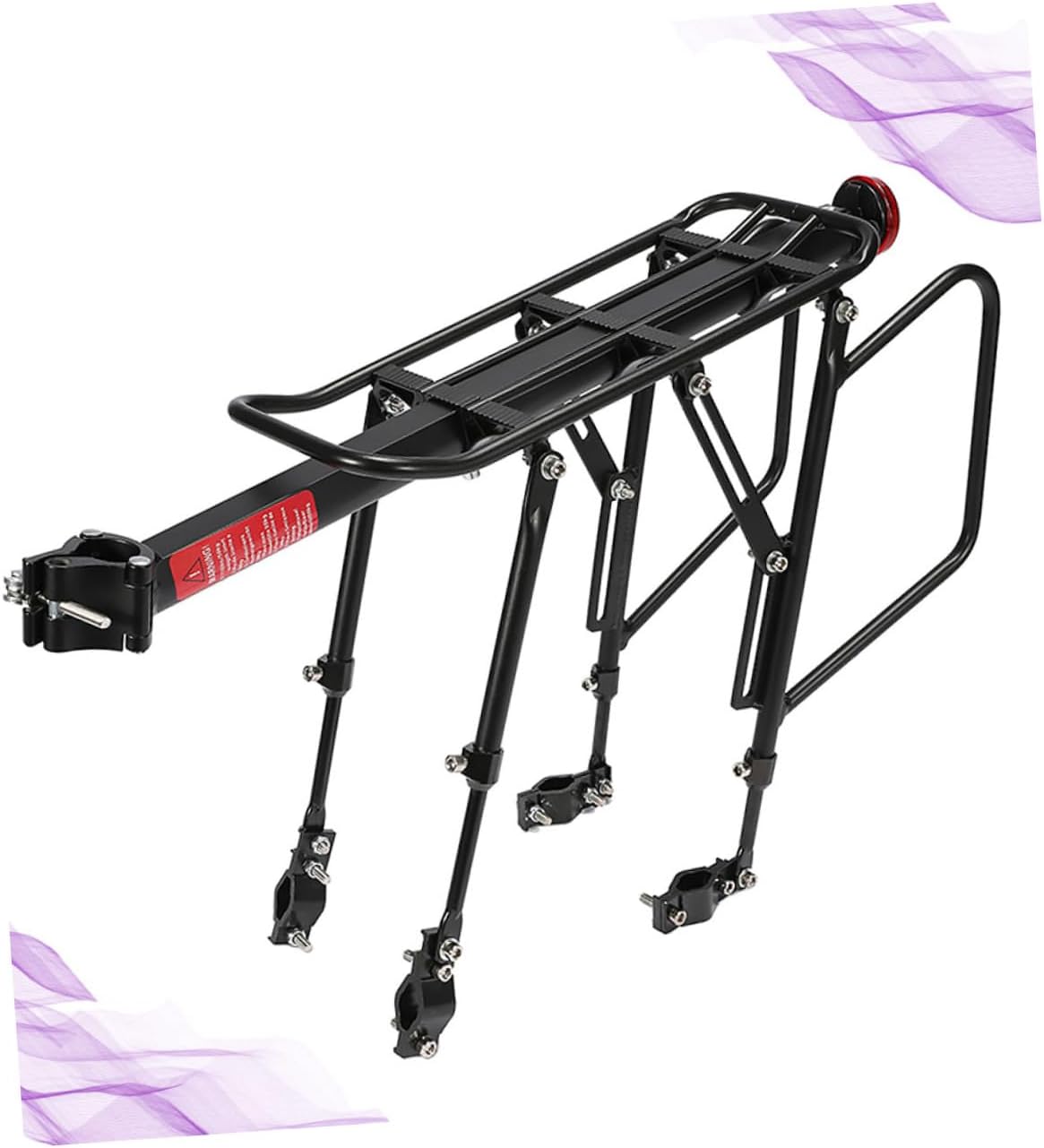 Totority Quick Release Aluminum Alloy Rear Shelf for Bike Mountain Bike Rack with Reflective Lights