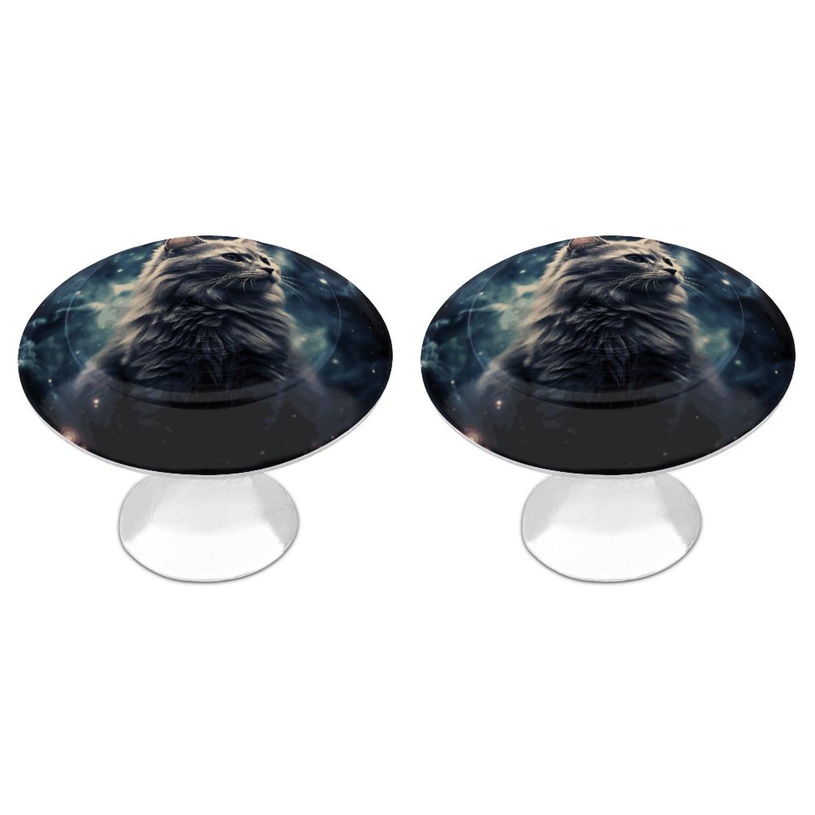 Btcowzrv Style A Cat In A Nebula 2 Pack Cabinet Knobs Drawer Pulls
