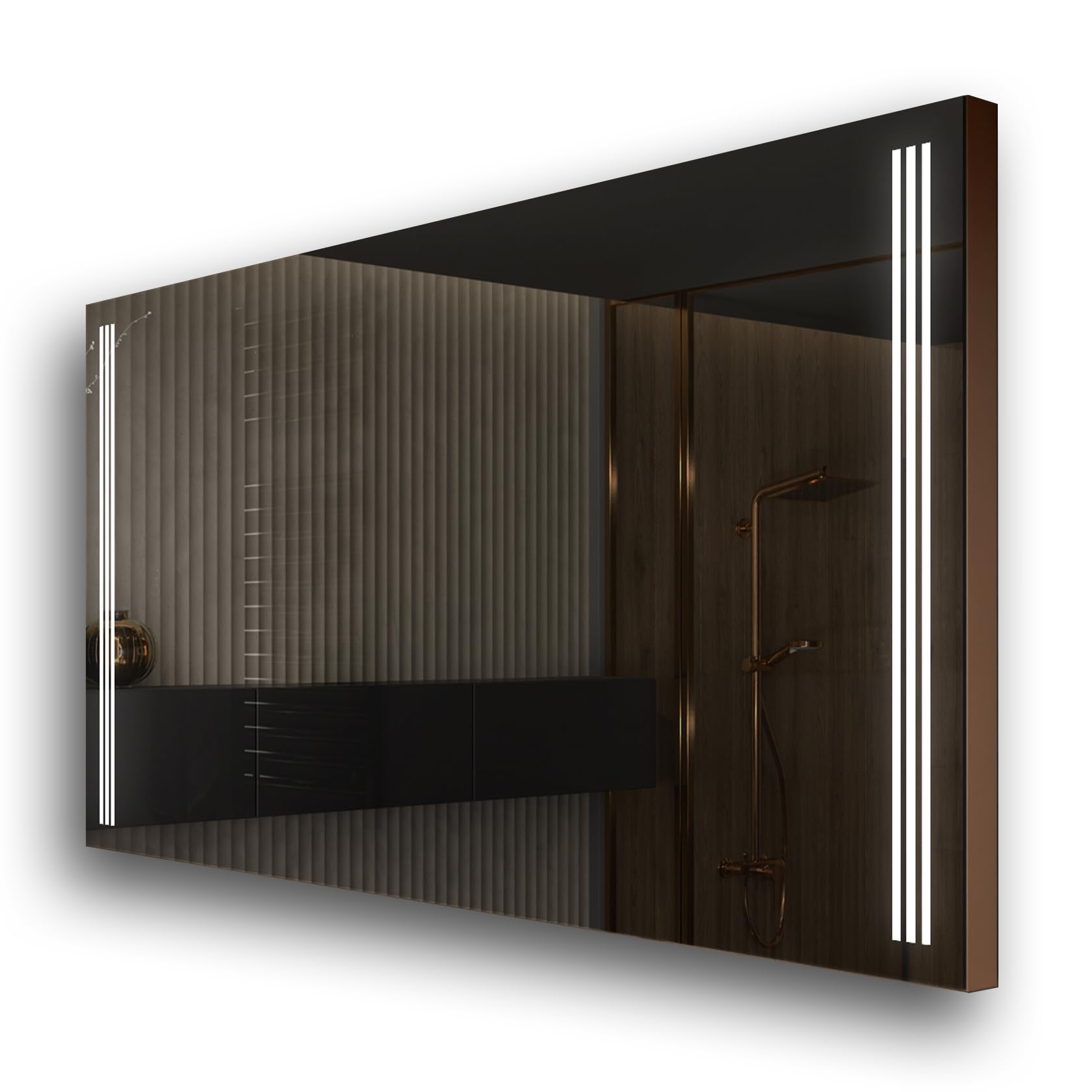 FORAM Badspiegel 150x60 cm LED131 x52, Mit Rahmen, Beleuchtung