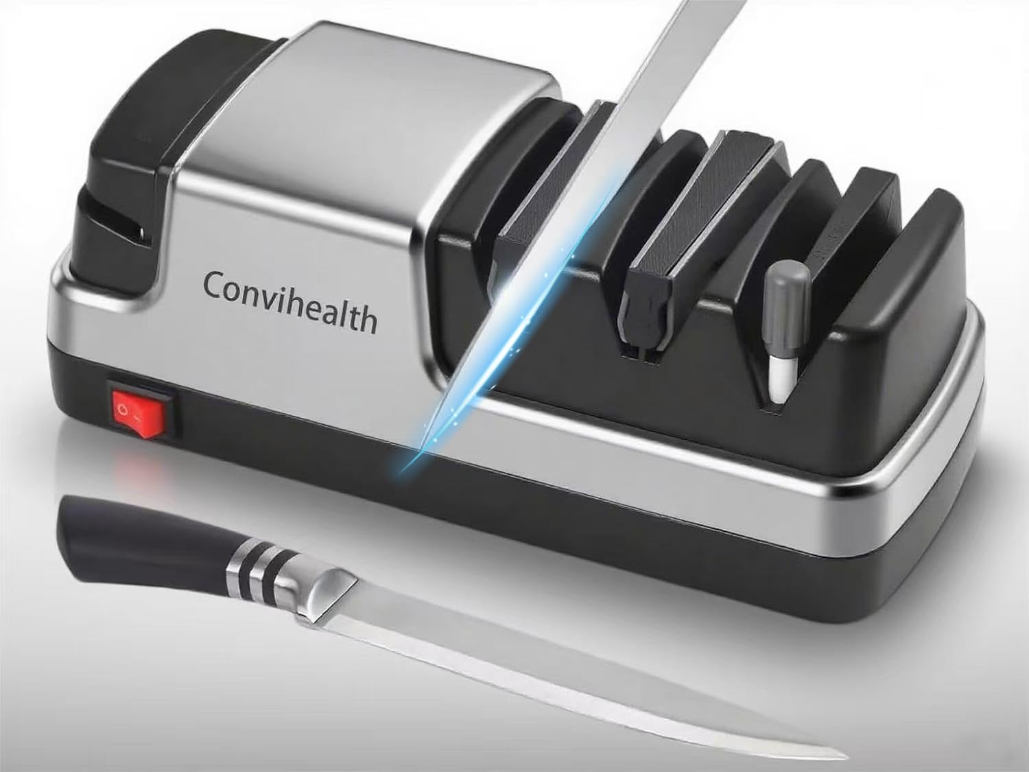 Electric Knife Sharpener UK 4-in-1 Design Powerful Motor & Built-in Diamond