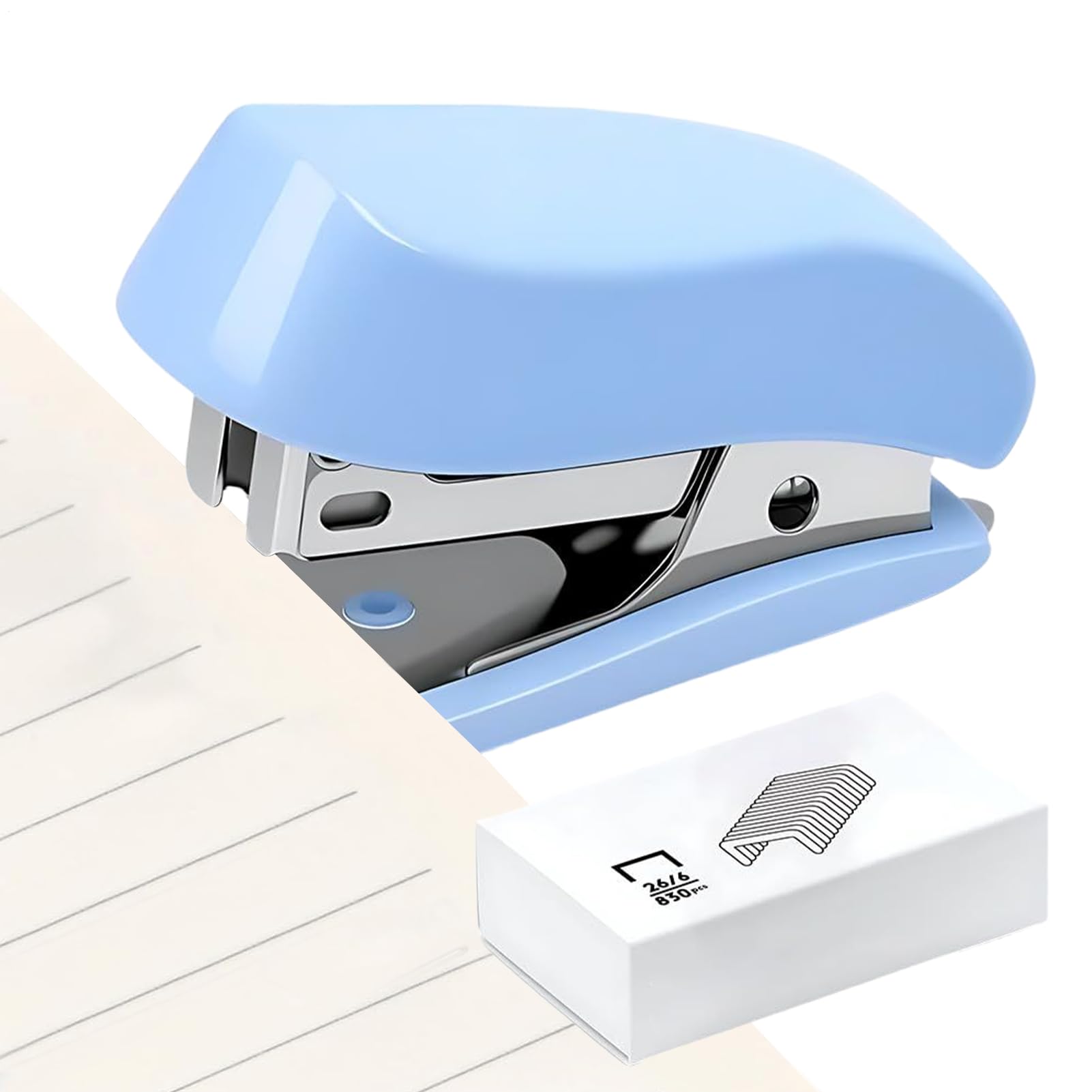 Mini Stapler - 12 Sheet Small Cute Stapler for Desk | Teacher Supplies Booklet Paper Binding Tool for Studio Office Desktop Outdoor Home School Travel