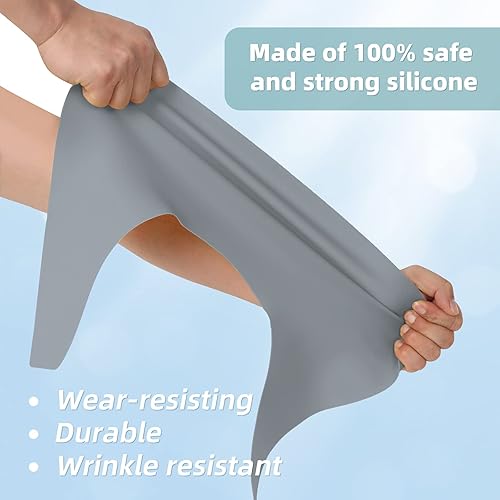 Miniatura 5 de Paquete de 2 manteles individuales de silicona para silla alta (azul y rosa) - Tapete de silicona antideslizante para captura de alimentos para