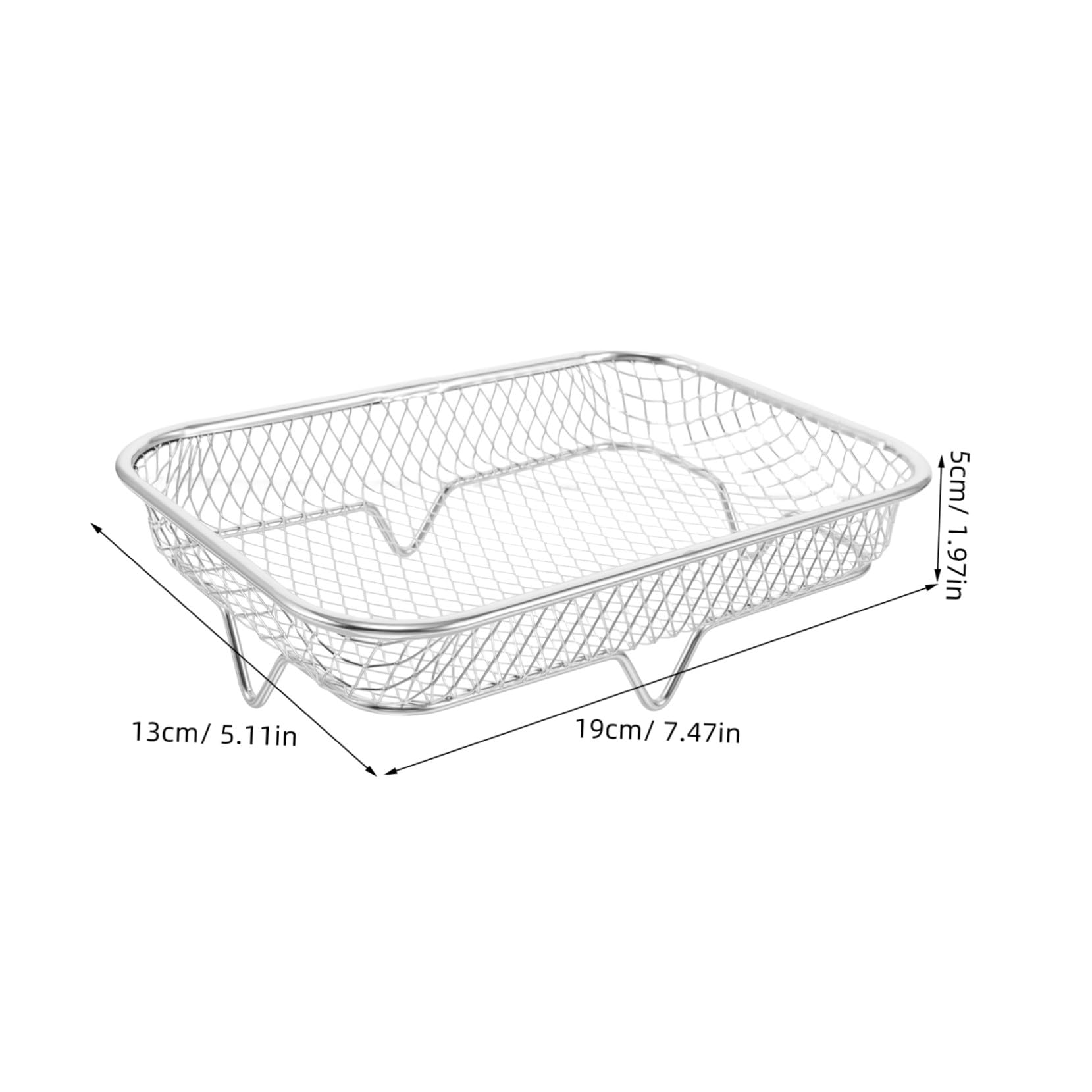 Ipetboom 5 Piezas De Rejilla De Acero Inoxidable para Enfriar Asar Freidora De Aire Aceite Horno Cesta Bandeja para Freidora De Aire Vapor Rejilla De Alambre Plateada